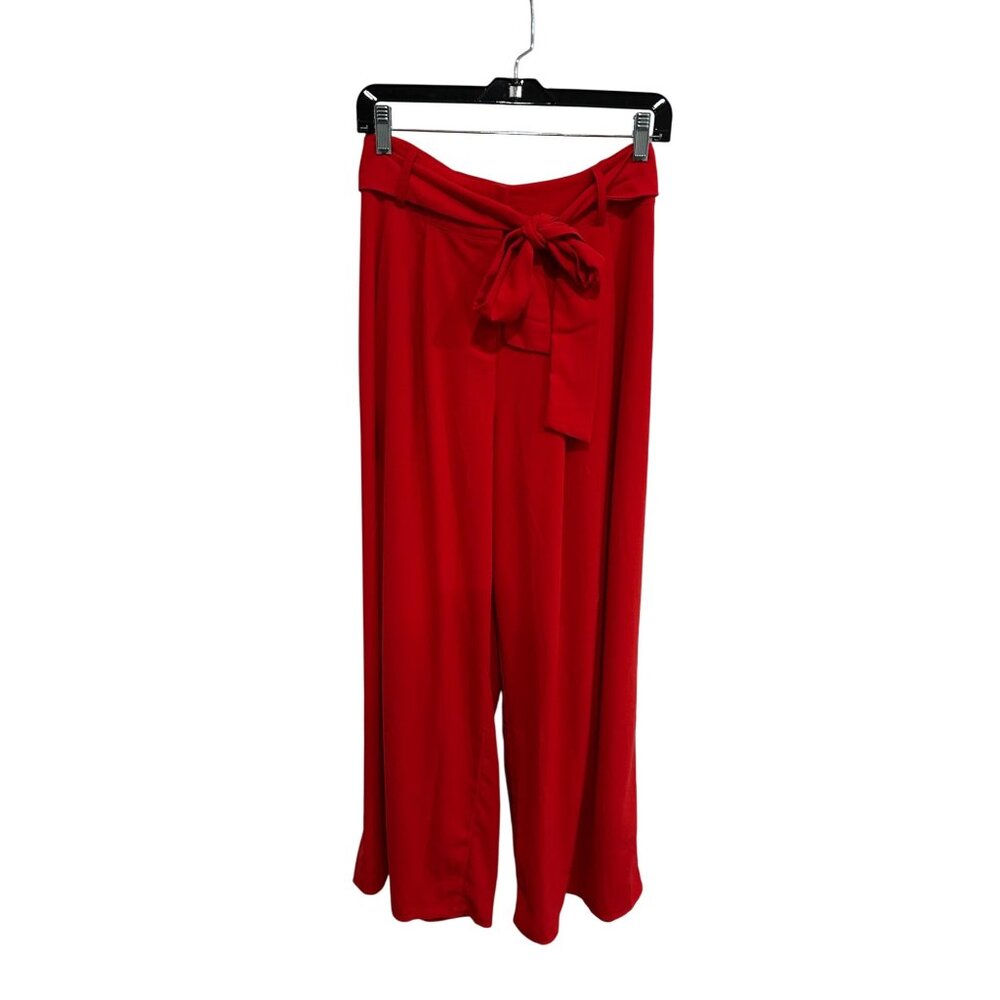 Flying Tomato High-Waisted Tie Belt Wide-Leg Pants Size Large Trendy Chic